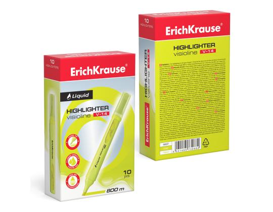 Tekstimerkki ERICH KRAUSE Liquid Visioline V-14, neonkeltainen