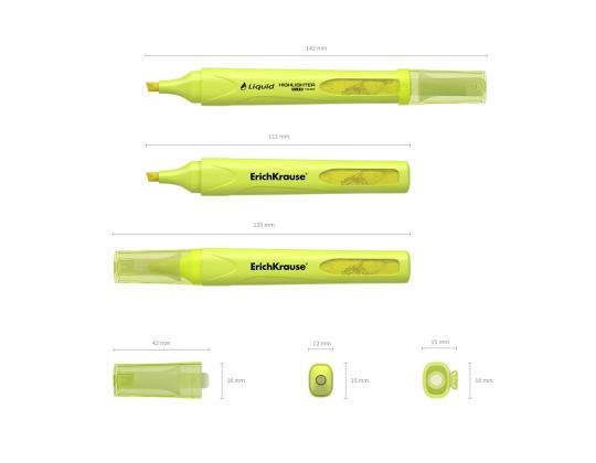Tekstimerkki ERICH KRAUSE Liquid Visioline V-14, neonkeltainen