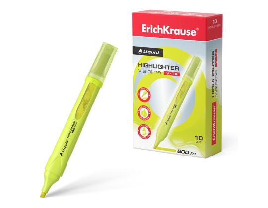 Tekstimerkki ERICH KRAUSE Liquid Visioline V-14, neonkeltainen
