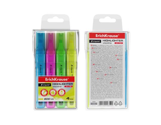 Tekstimerkki ERICH KRAUSE Liquid Visioline V-14, neon, sarja 4 kpl