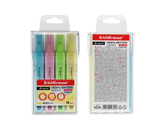Tekstitussi ERICH KRAUSE Liquid Visioline V-14, pastelli, sarja 4 kpl