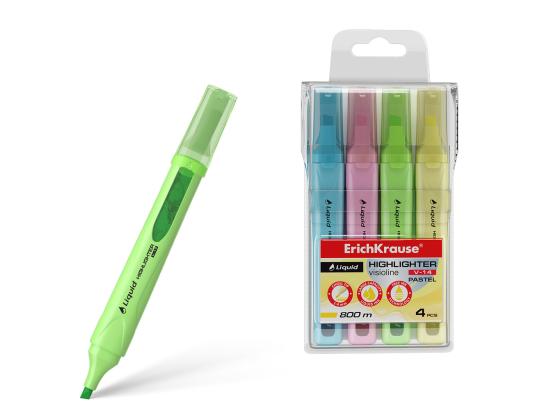 Tekstitussi ERICH KRAUSE Liquid Visioline V-14, pastelli, sarja 4 kpl