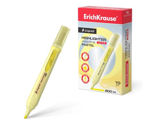 Tekstimerkki ERICH KRAUSE Liquid Visioline V-14, pastellinkeltainen