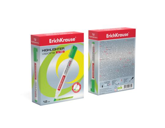 Tekstimerkki ERICH KRAUSE Visioline V-40, vihreä
