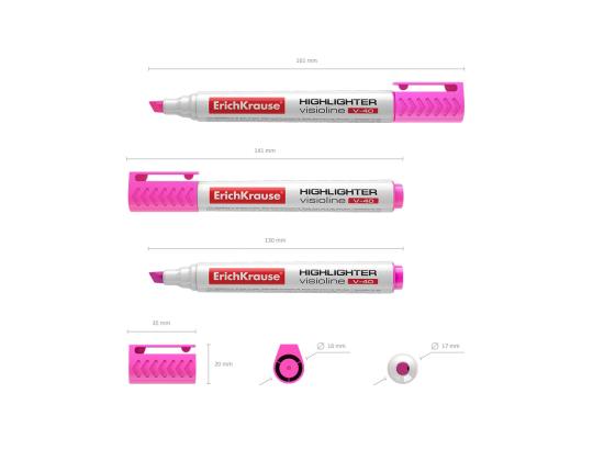 Tekstimerkki ERICH KRAUSE Visioline V-40, pinkki