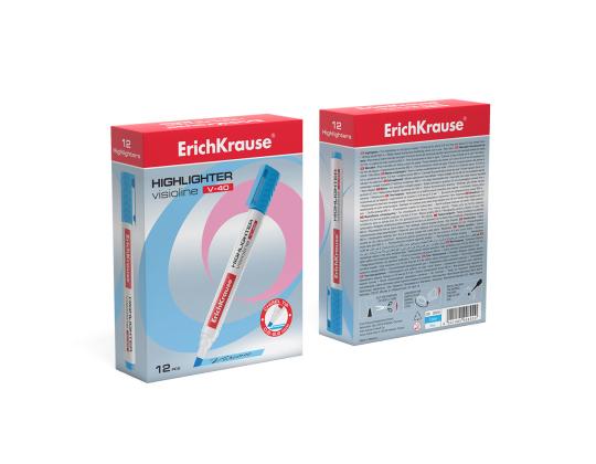 Tekstimerkki ERICH KRAUSE Visioline V-40, sininen