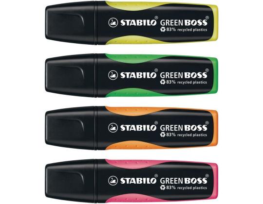 Sarja tekstimerkkejä STABILO Green Boss 4 väriä