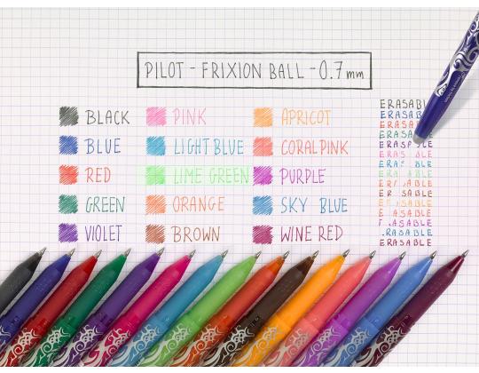 Mustekynä korkilla PILOT Frixion pyyhittävä 0,7 mm punainen
