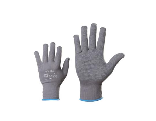 Työhanskat nylon kudotut kumipisteet kämmenessä (SG104) no.10