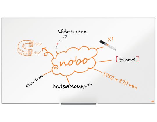 Valkoinen taulu NOBO ImpressionPro laaja emali 70"