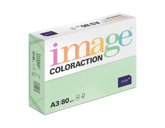 Värviline paber A3 80g IMAGE Coloraction nr.65 pastelne roheline (Forest) 500 lehte
