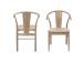 Tuoli JANIK, 54x54x83cm, valkoinen tammi/beige naru punottu istuin