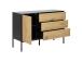Lipasto SEAFORD, 120x40xH82cm, 3 laatikkoa, runko: MDF, musta matta, 1 ovi: huonekalulevy laminoidulla pinnoitteella, väri: tammi