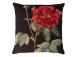 Tyyny HOLLY ROSE, 45x45cm, tyylikäs ruusu/musta, 50% puuvillaa, 50% polyesteriä, kangas-331/289.